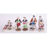 A GROUP OF ENGLISH AND CONTINENTAL PORCELAIN FIGURES