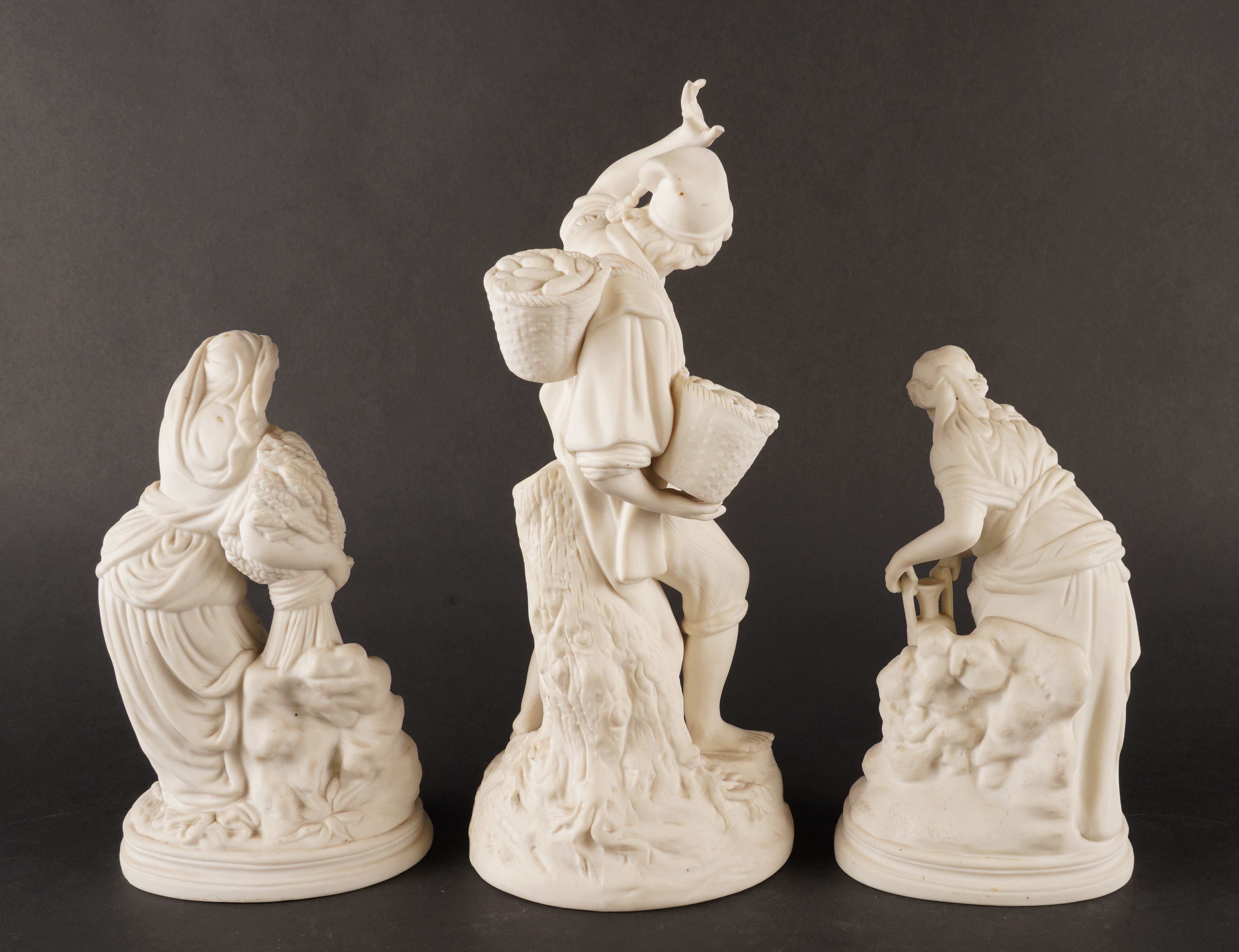 THREE PARIAN SCULPTURES POSSIBLY INCLUDING RUTH AND REBEKAH (3) - Image 3 of 4