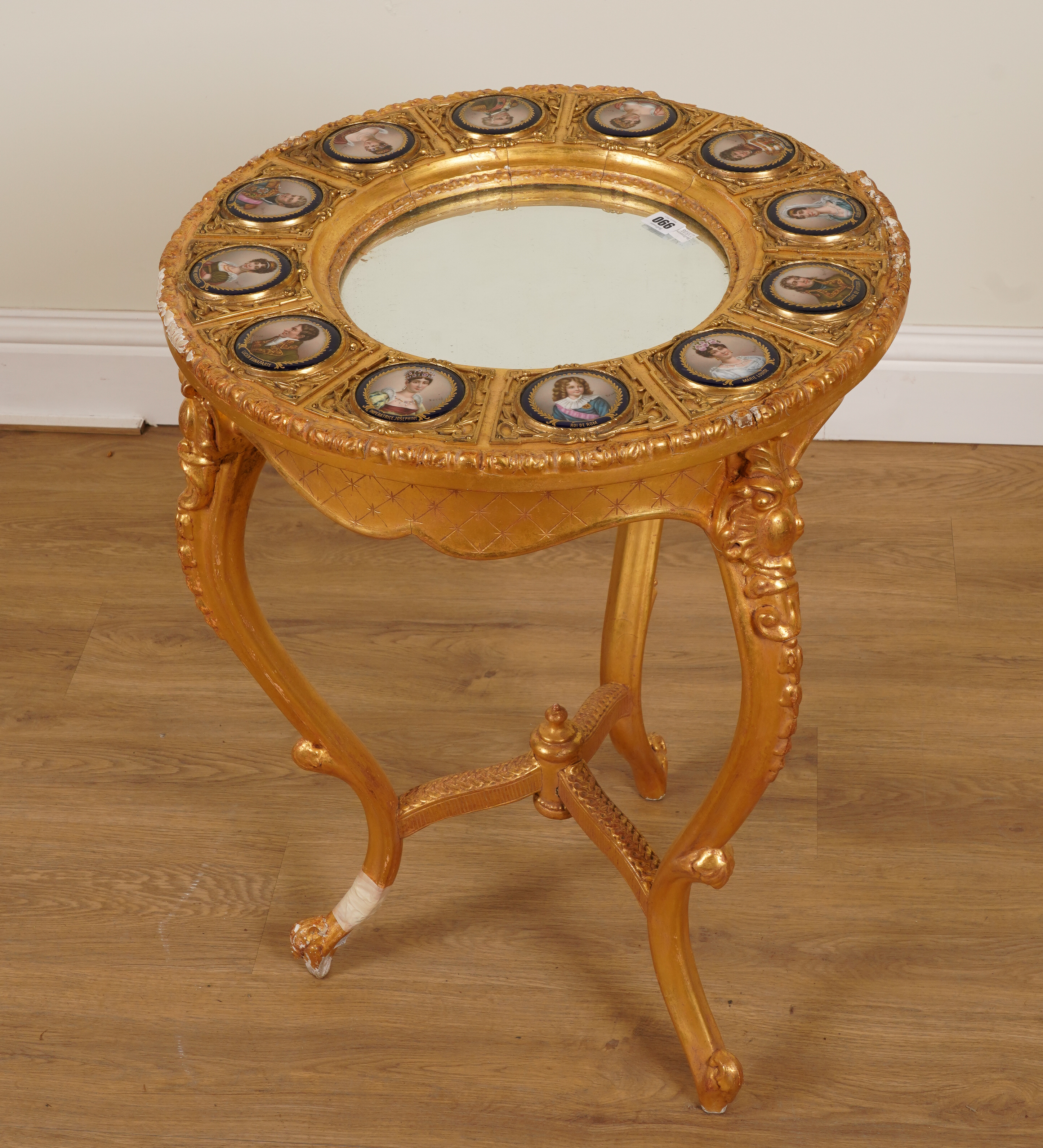 A LATE 19TH CENTURY FRENCH BRONZE AND PARIS PORCELAIN INSET GILT FRAMED TABLE - Image 2 of 8