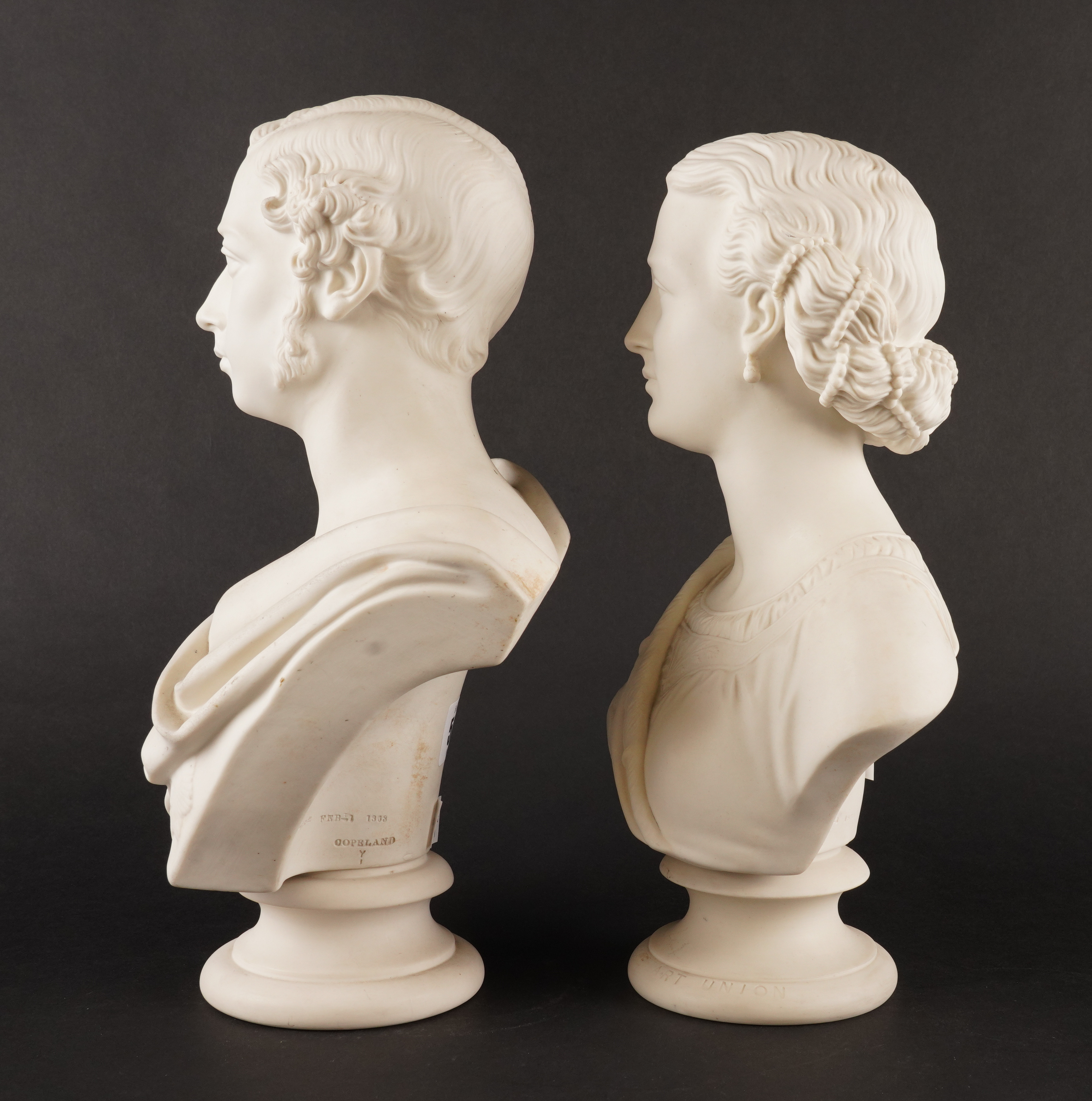 A PAIR OF PARIAN BUSTS OF PRINCE EDWARD AND PRINCESS ALEXANDRA (2) - Image 3 of 5