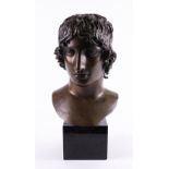 AFTER THE ANTIQUE: A BRONZE BUST OF A YOUTH, PROBABLY NARCISSUS