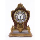 A FRENCH BOULLE-STYLE MANTEL CLOCK