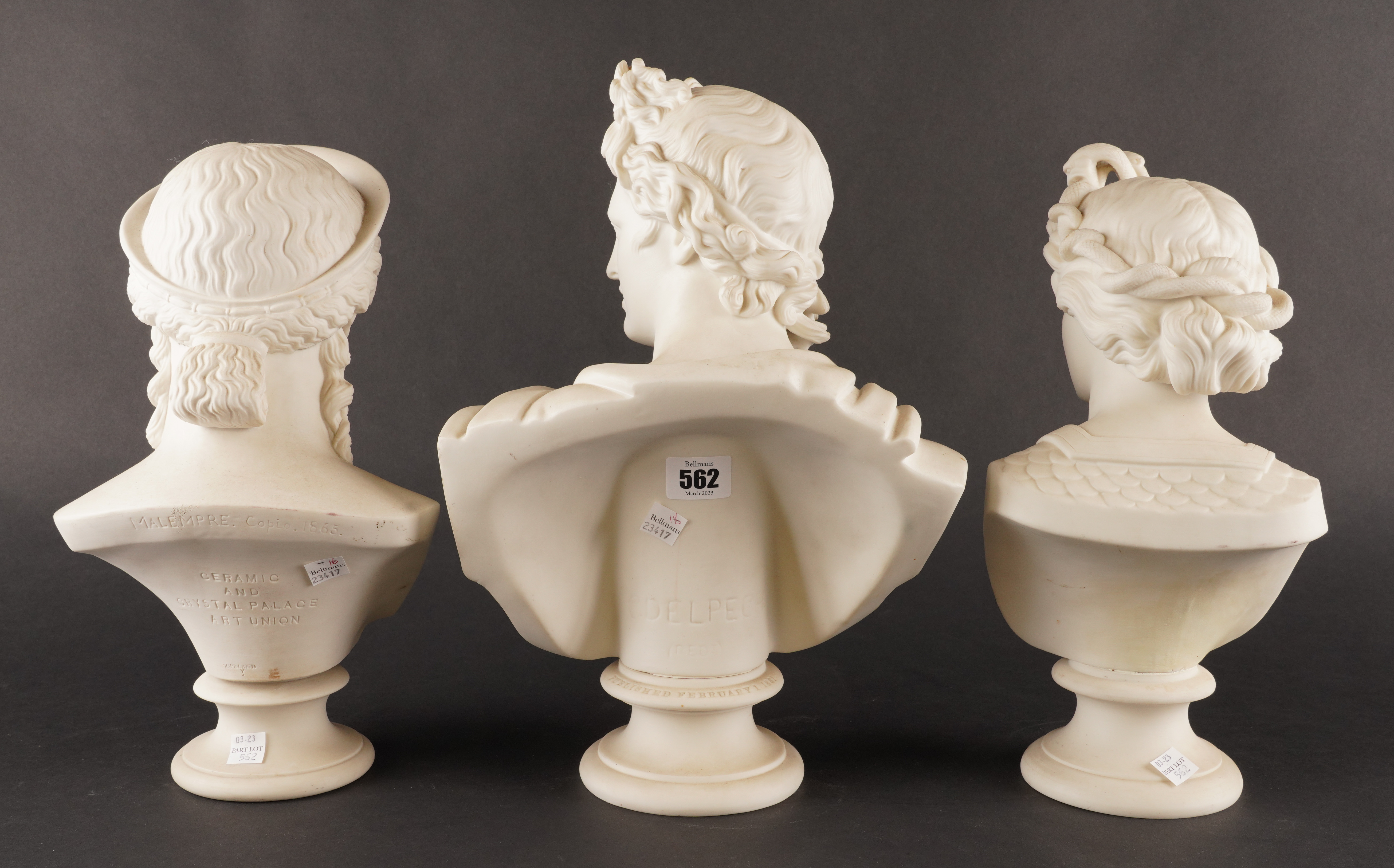 THREE PARIAN BUSTS OF JUNO, APOLLO AND WAR (3) - Image 3 of 4