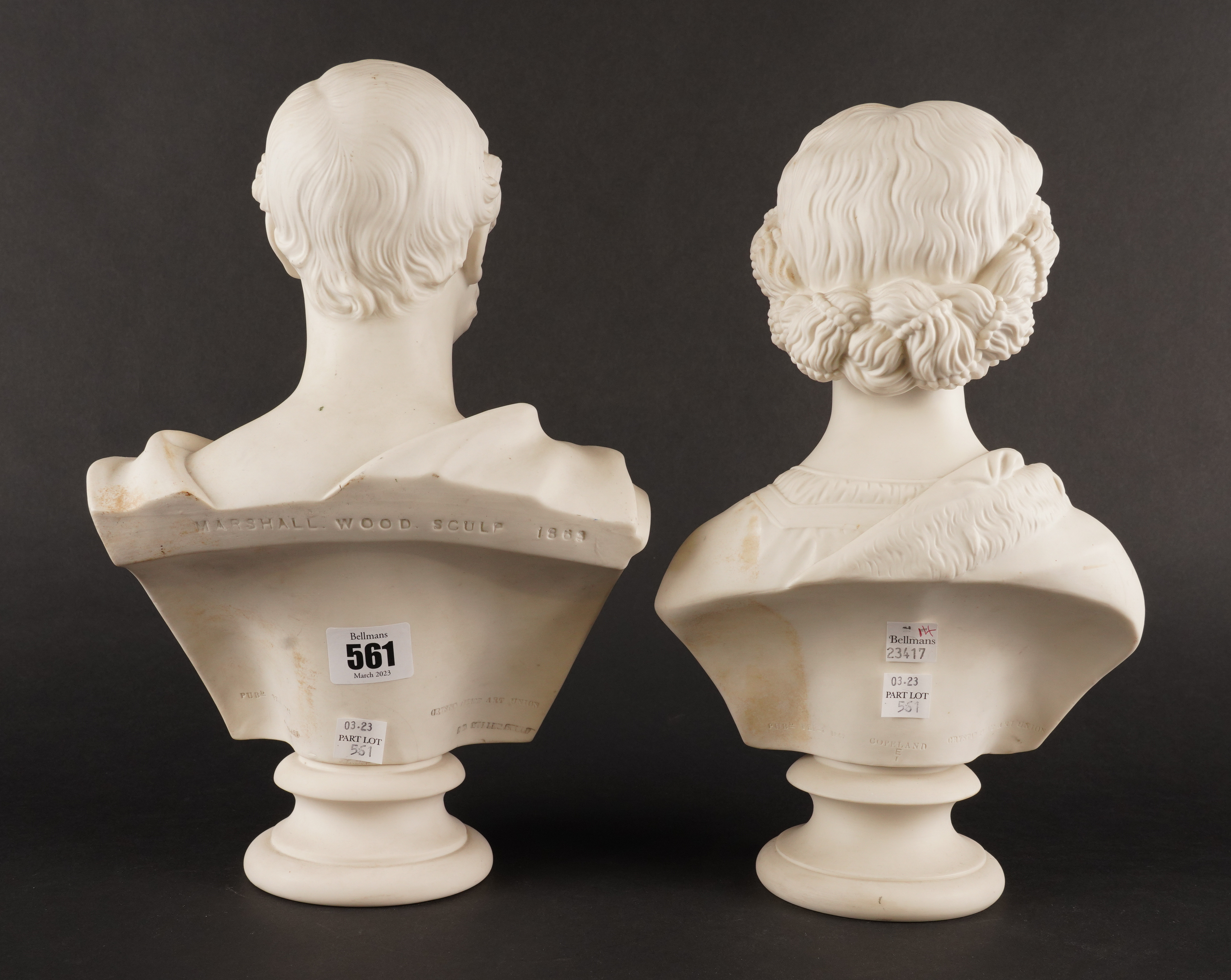 A PAIR OF PARIAN BUSTS OF PRINCE EDWARD AND PRINCESS ALEXANDRA (2) - Image 4 of 5