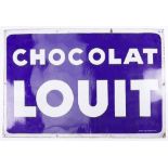 A FRENCH ENAMEL 'CHOCOLAT LOUIT' SIGN