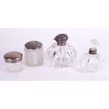 A GROUP OF SILVER MOUNTED GLASSWARE (4)