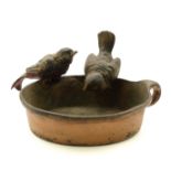 AN AUSTRIAN COLD PAINTED BRONZE PAIR OF BIRDS DRINKING