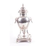 A SWEDISH SILVER TEA URN