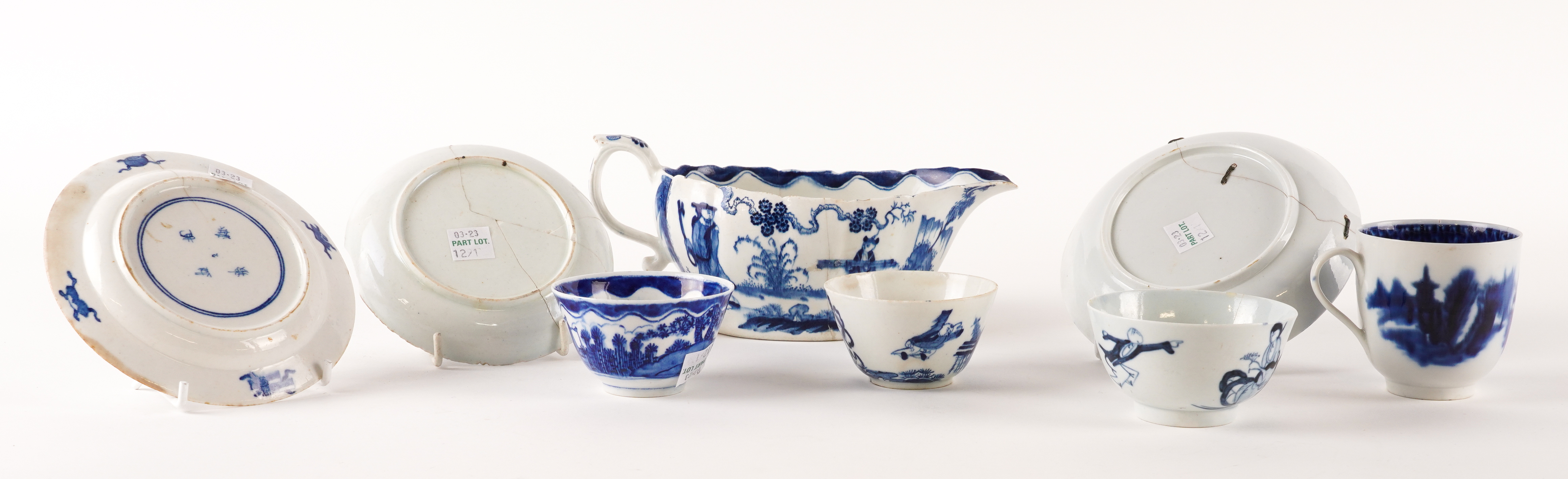 A GROUP OF ENGLISH BLUE AND WHITE PORCELAIN - Image 2 of 2