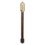 BENNETT, CHEAPSIDE: A VICTORIAN ROSEWOOD STICK BAROMETER AND THERMOMETER