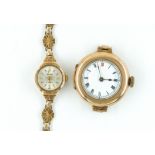 TWO 9CT GOLD WRISTWATCHES (2)