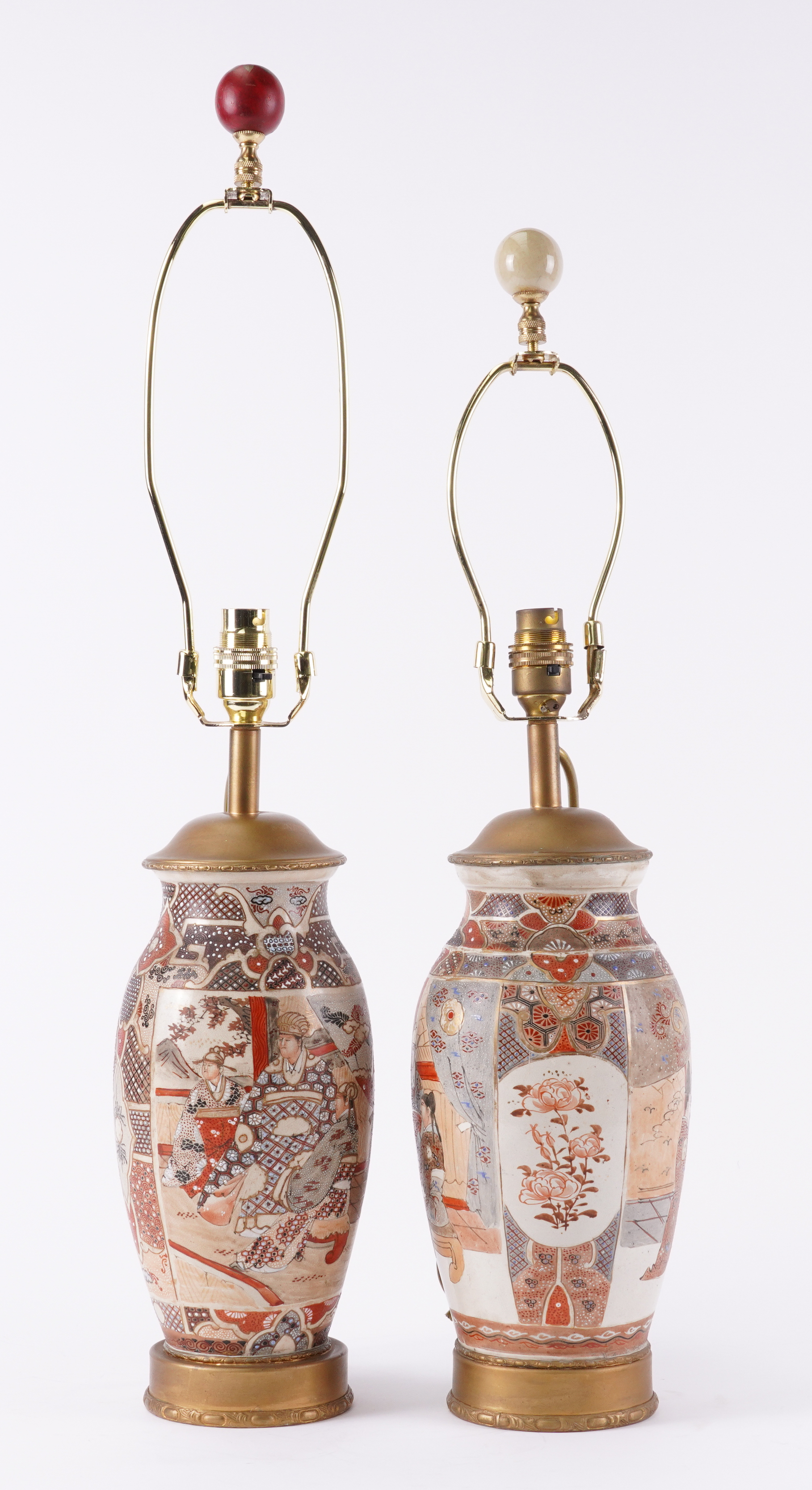 A PAIR OF SATSUMA TABLE LAMPS (4) - Image 3 of 4