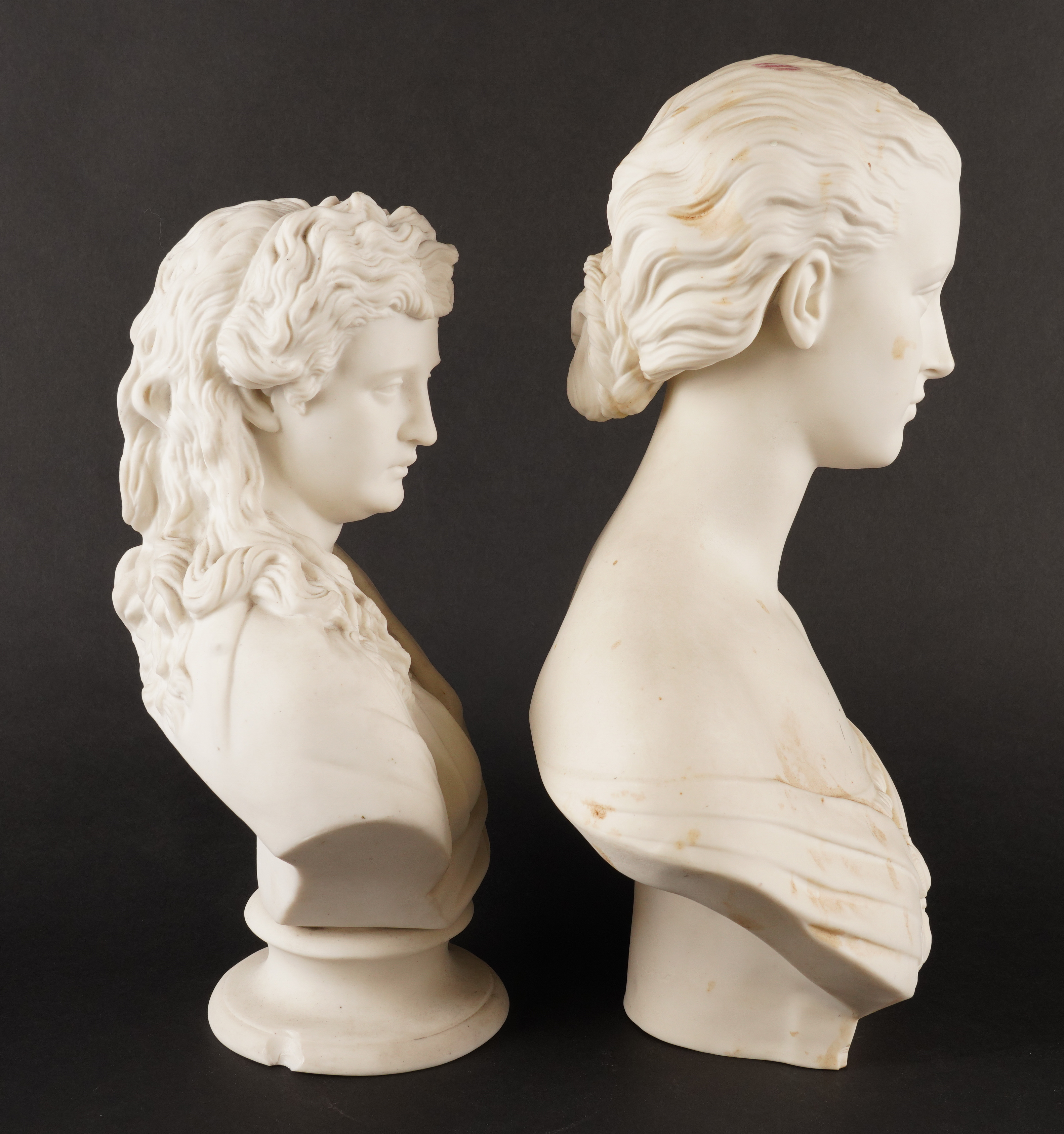 A PARIAN BUST OF ALEXANDRA AND ANOTHER FEMALE BUST (2) - Image 4 of 4