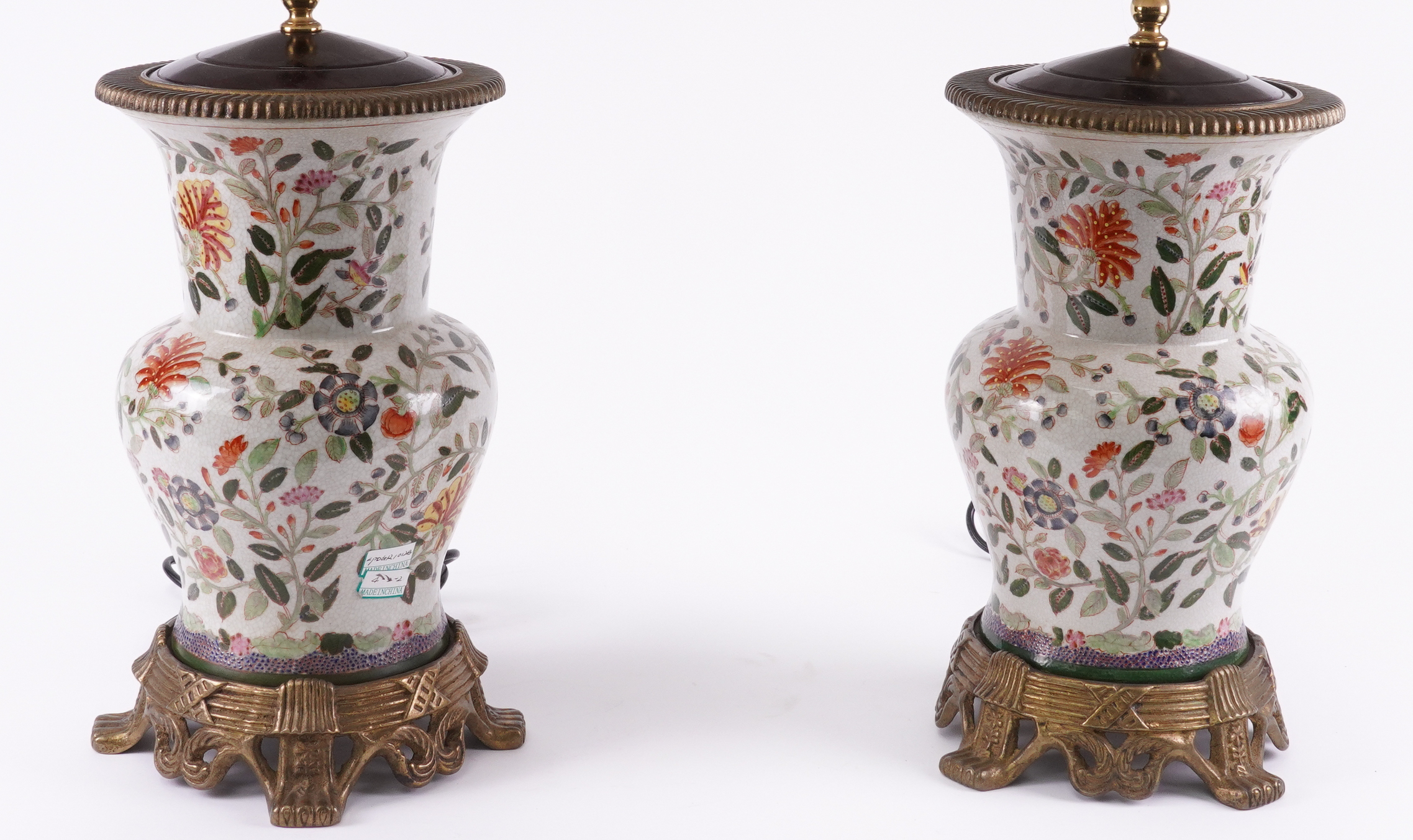 A PAIR OF GILT-METAL MOUNTED ASIAN TABLE LAMPS (2) - Image 2 of 2