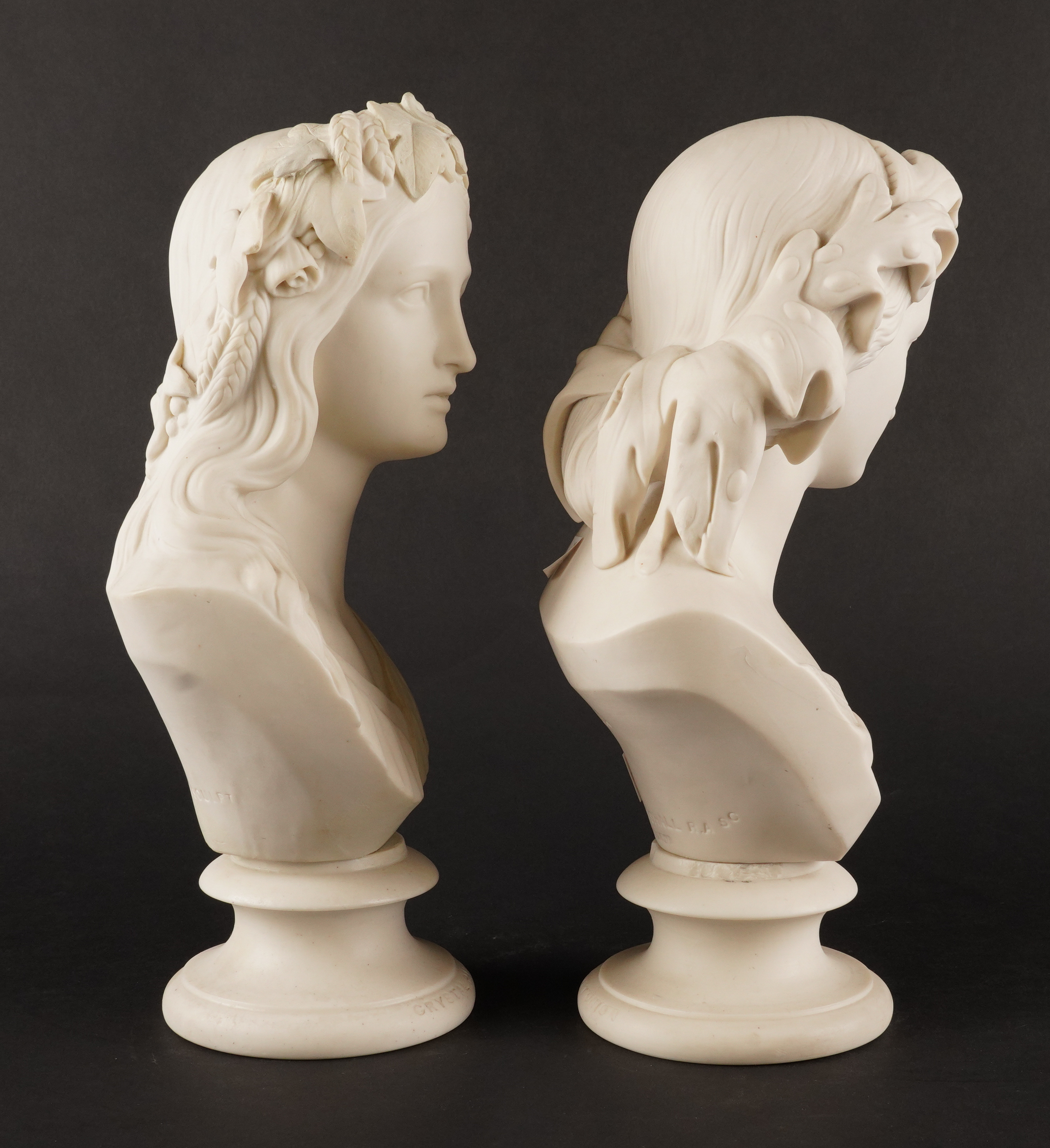 A PAIR OF PARIAN BUSTS OF MIRANDA AND OPHELIA (2) - Image 6 of 6