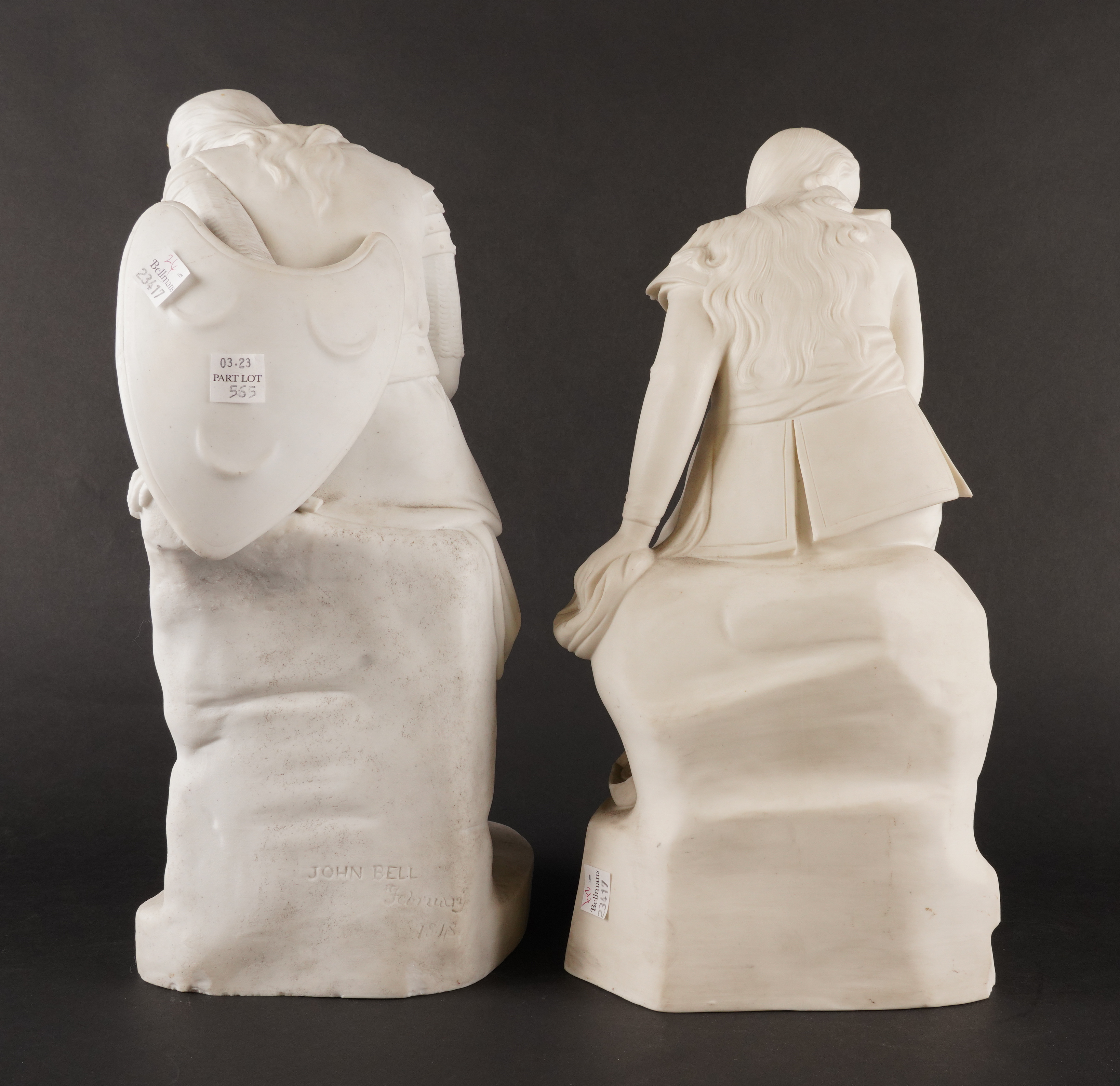 A PAIR OF PARIAN FIGURES OF DOROTHEA AND CLORINDA (2) - Image 3 of 4