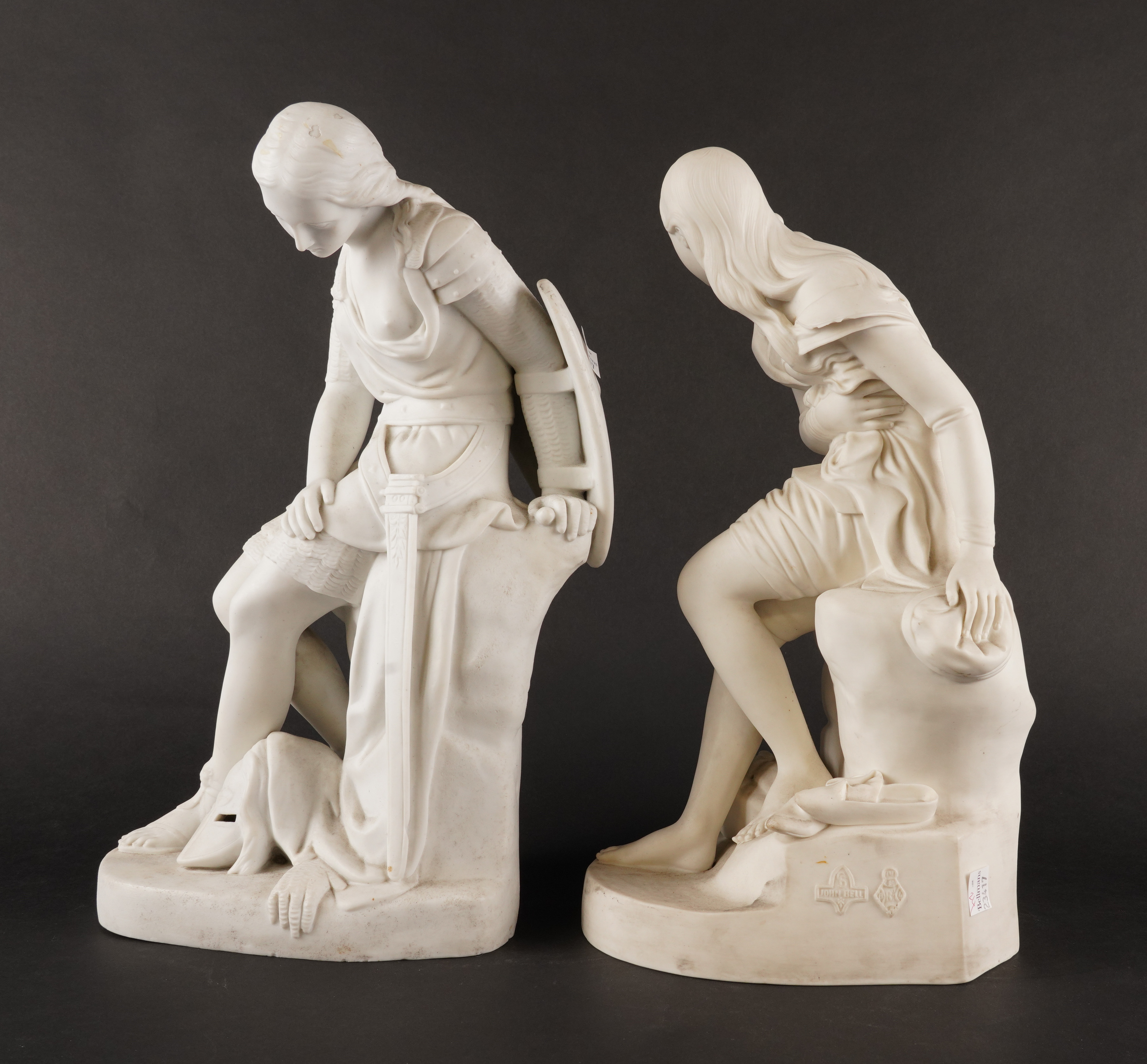 A PAIR OF PARIAN FIGURES OF DOROTHEA AND CLORINDA (2) - Image 2 of 4