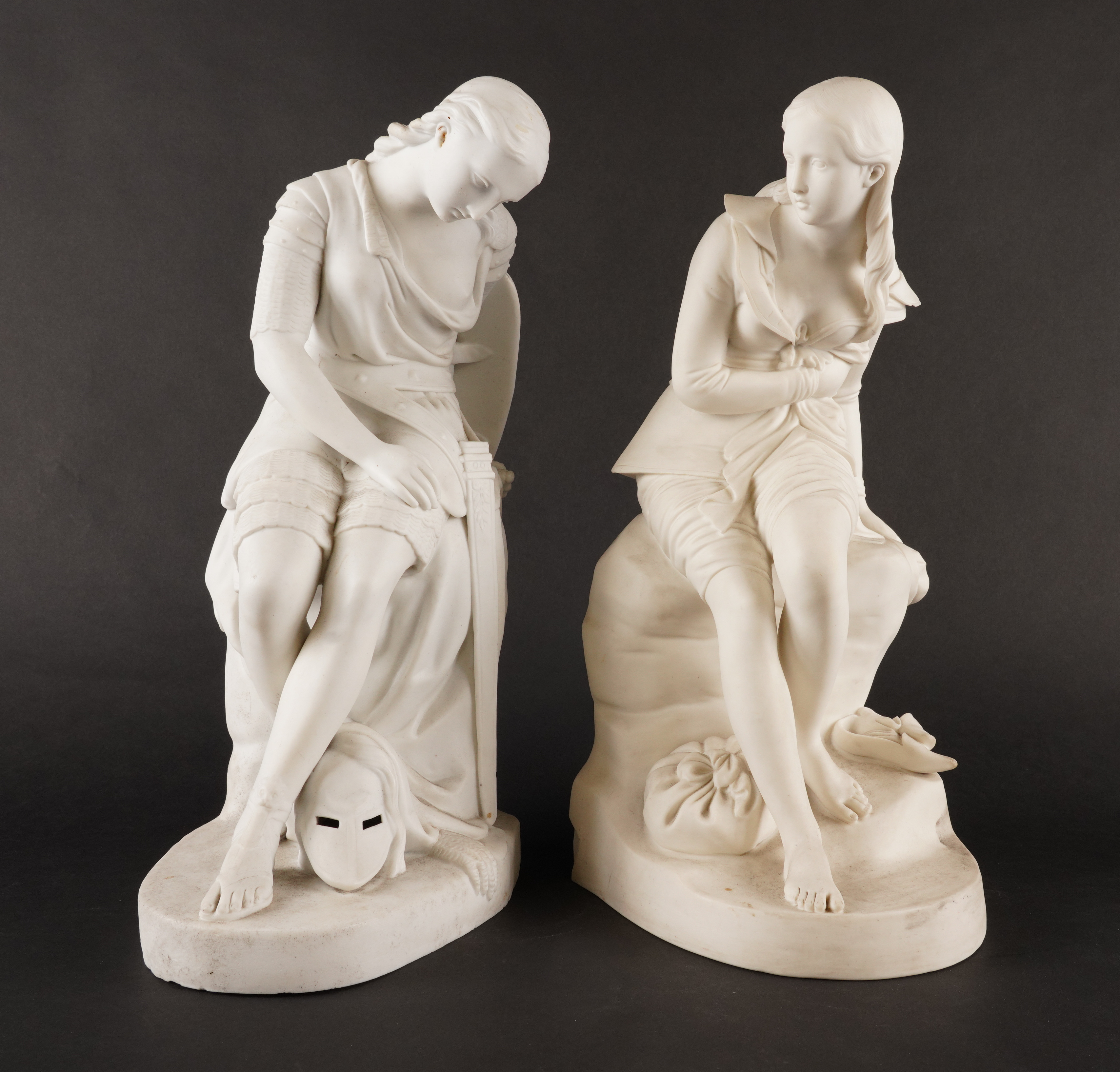 A PAIR OF PARIAN FIGURES OF DOROTHEA AND CLORINDA (2)