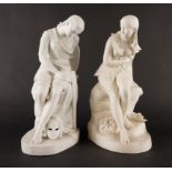 A PAIR OF PARIAN FIGURES OF DOROTHEA AND CLORINDA (2)