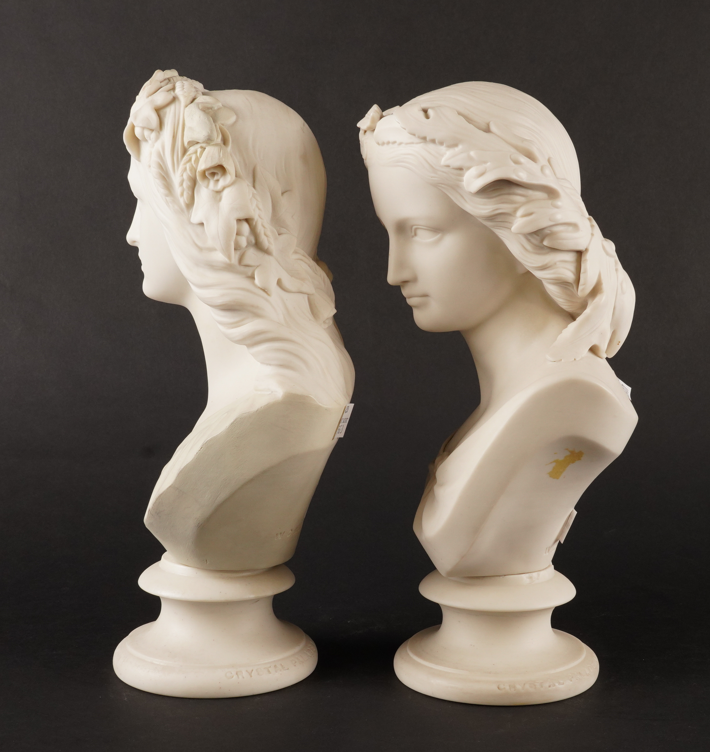 A PAIR OF PARIAN BUSTS OF MIRANDA AND OPHELIA (2) - Image 4 of 6