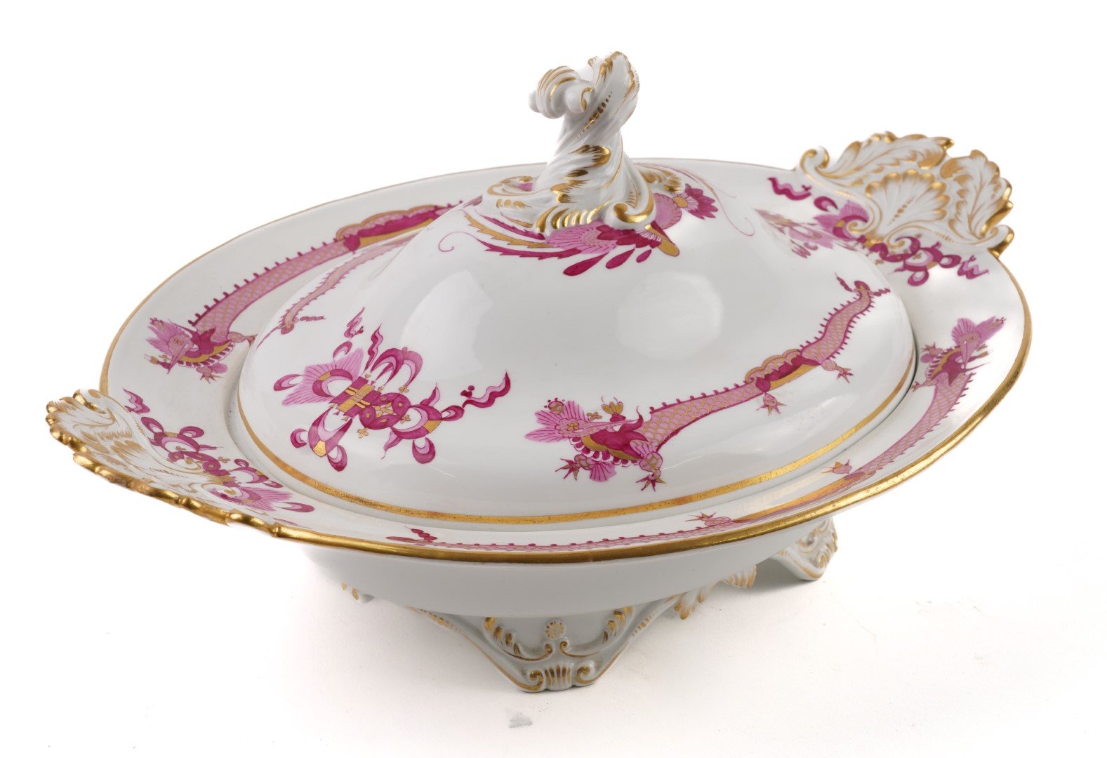 AN EXTENSIVE MEISSEN SERVICE IN THE `PINK DRAGON' PATTERN