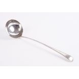 A GEORGE III BEAD EDGED OLD ENGLISH PATTERN SOUP LADLE