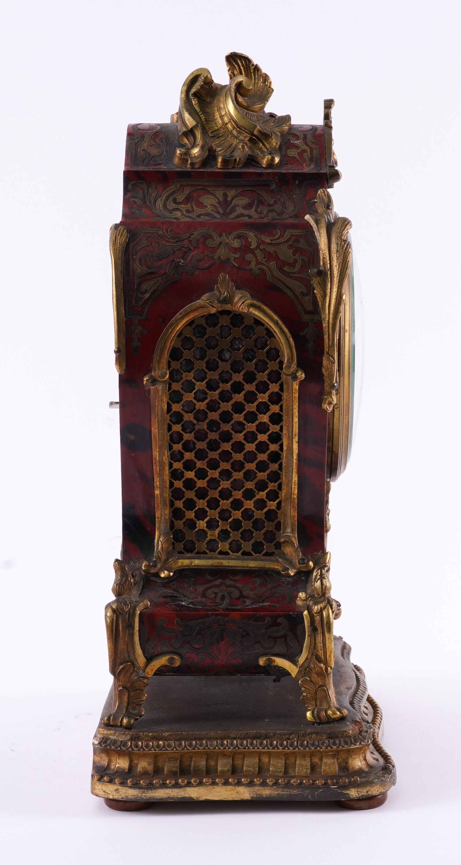 A FRENCH BOULLE-STYLE MANTEL CLOCK - Image 4 of 5