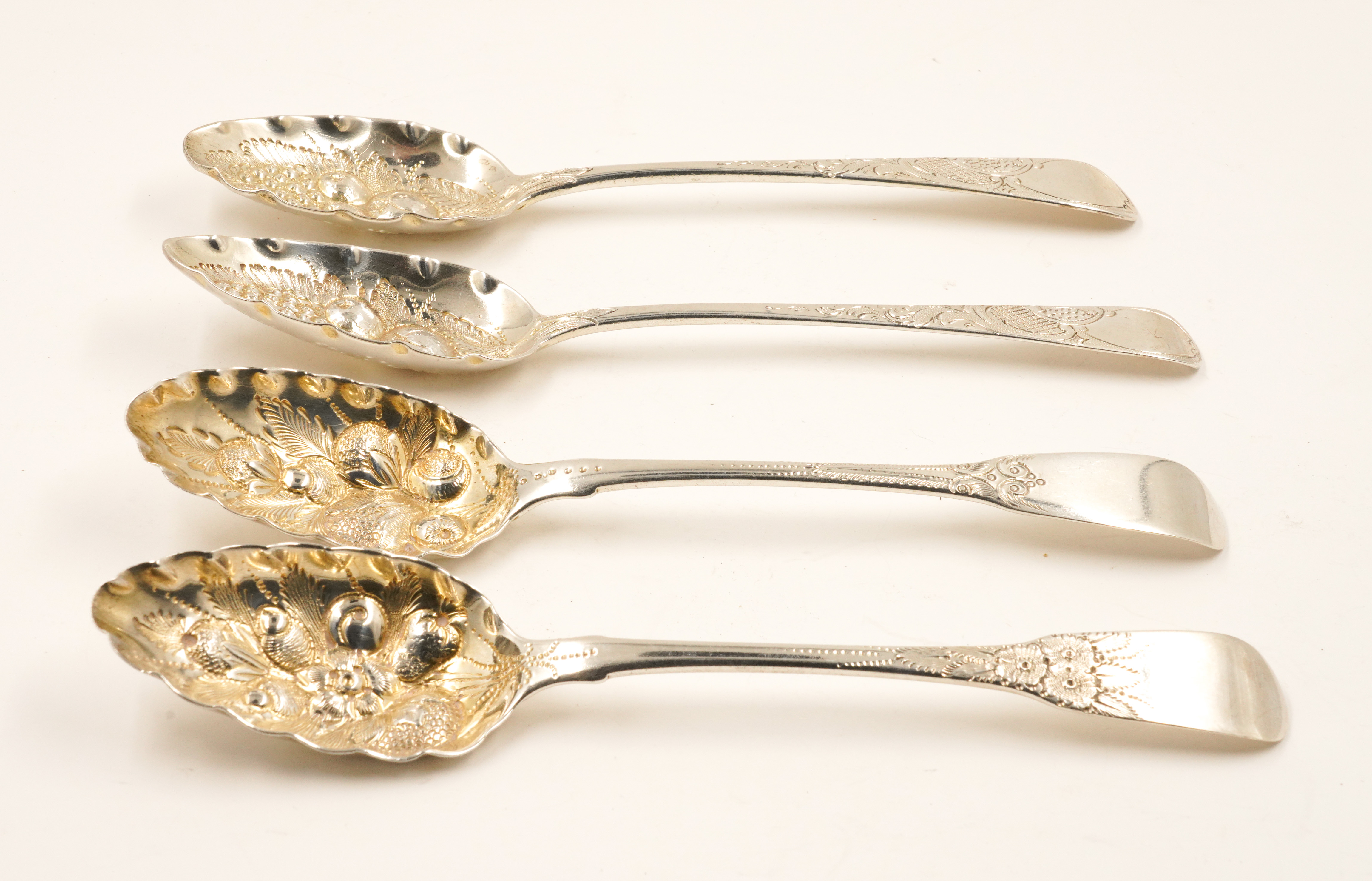 FOUR SILVER DESSERT OR FRUIT SERVING SPOONS (4) - Image 2 of 2