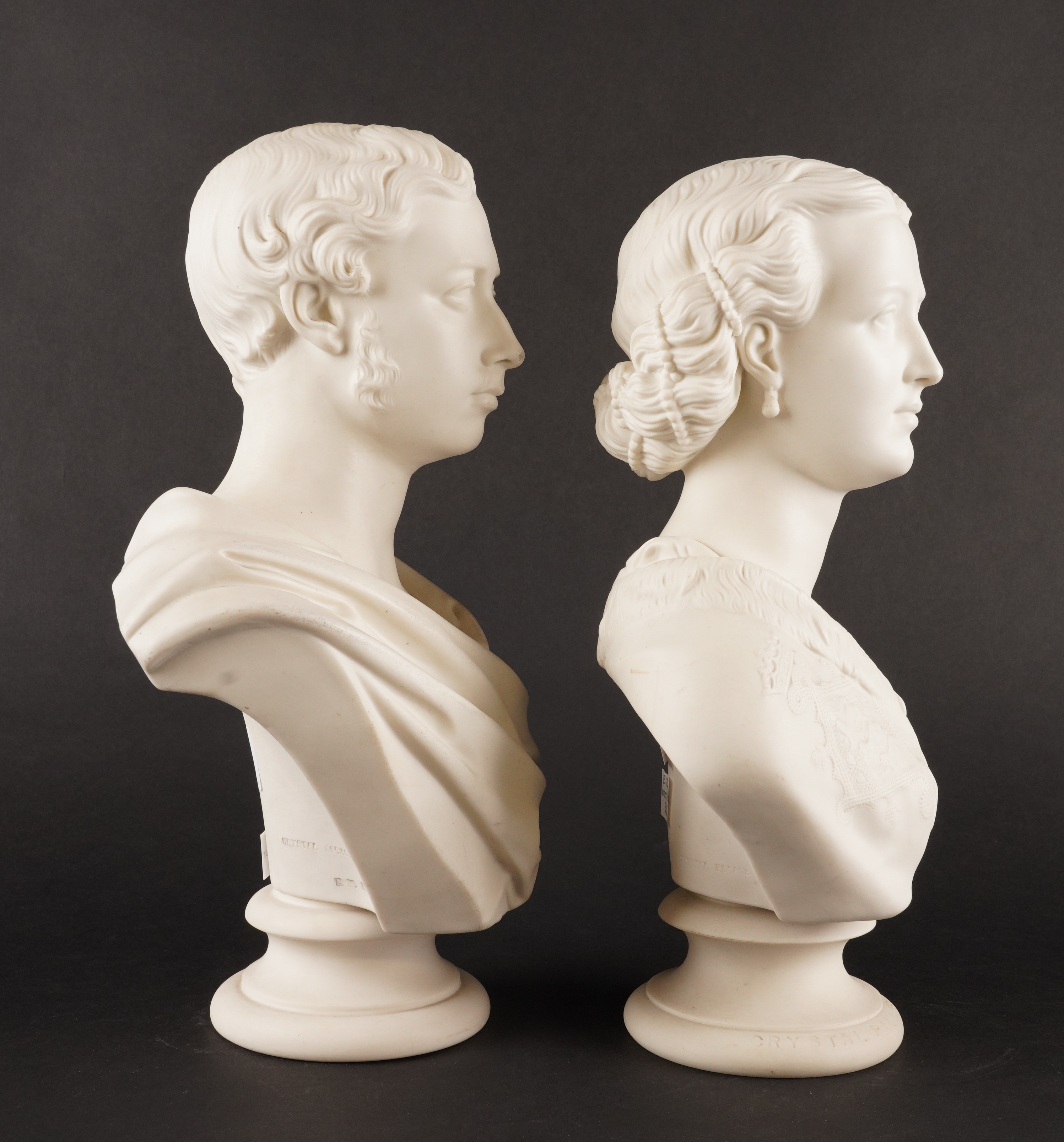 A PAIR OF PARIAN BUSTS OF PRINCE EDWARD AND PRINCESS ALEXANDRA (2) - Image 5 of 5