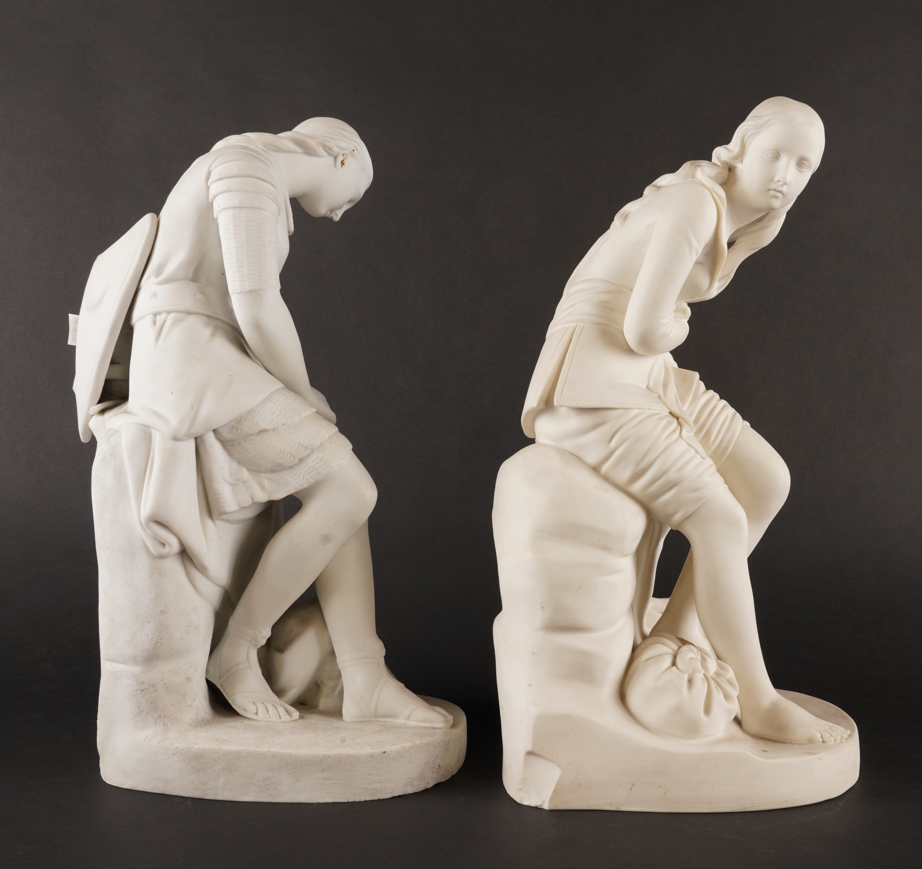 A PAIR OF PARIAN FIGURES OF DOROTHEA AND CLORINDA (2) - Image 4 of 4