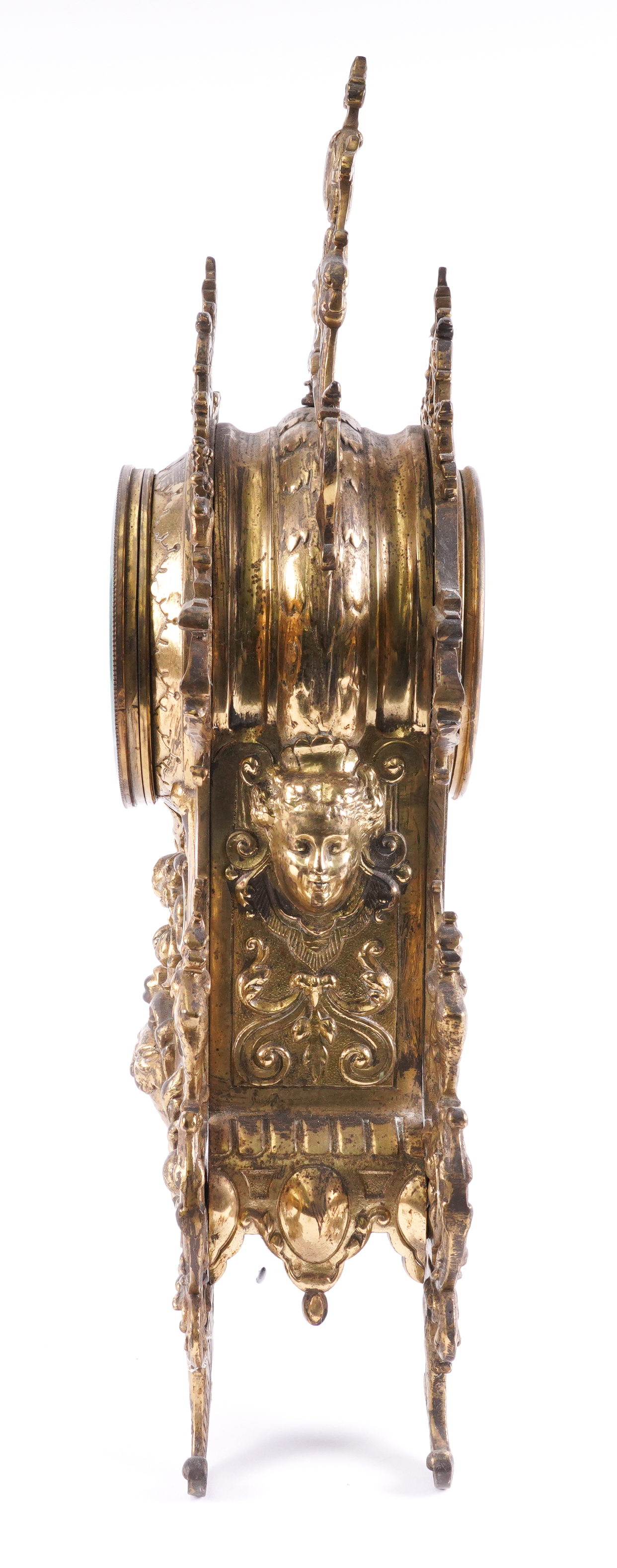 A FRENCH GILT-METAL MOUNTED MANTEL CLOCK - Image 2 of 5