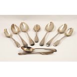 A GROUP OF SILVER TABLE FLATWARE (8)