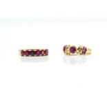 TWO GOLD AND RUBY RINGS (2)