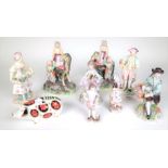 CERAMICS INCLUDING A PAIR OF STAFFORDSHIRE FIGURES (9)