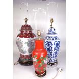 A GROUP OF THREE MODERN CHINESE TABLE LAMPS (3)