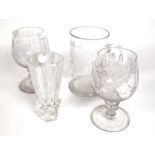 A GROUP OF FOUR MASONIC DRINKING GLASSES (4)