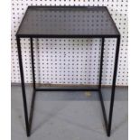 A MODERN METAL SQUARE OCCASIONAL TABLE