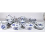 SPODE FONTAINE BLUE AND WHITE PART DINNER SERVICE
