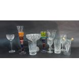 A LARGE QUANTITY OF MOSTLY MODERN CUT GLASS DRINKING GLASSES (QTY)