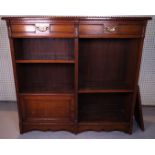 AN EARLY 20TH CENTURY STAINED OAK BOOKSHELF CABINET