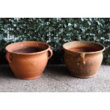 WITHDRAWN A PAIR OF COMPTON STYLE TERRACOTTA PLANTERS