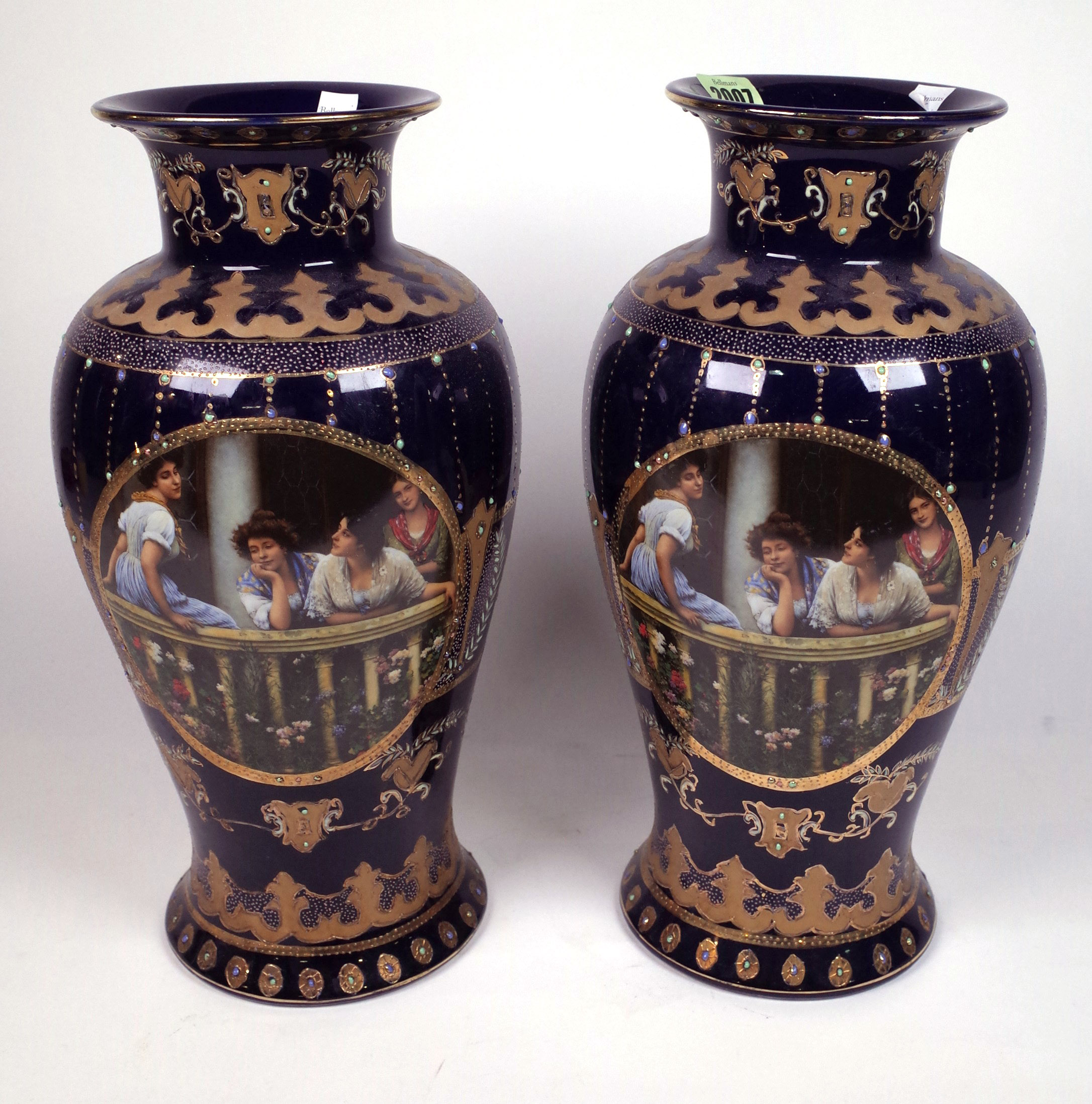 ROYAL LIMOGES, A PAIR OF BALUSTER VASES (2) - Image 2 of 2