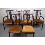 JAS SHOOLBRED, A SET OF SIX MAHOGANY DINING CHAIRS (6)