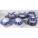 A 19TH CENTURY REGENT BLUE AND WHITE PART DINNER SERVICE