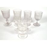 A GROUP OF THIRTEEN AMERICAN MOULDED GLASS GOBLETS (13)