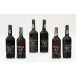 FOUR BOTTLES OF CROFT VINTAGE PORT 1975 AND TWO BOTTLES OF NOVAL LB PORT (6)