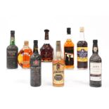 A MIXED GROUP OF SPIRITS INCLUDING A BOTTLE OF TAYLOR'S FIRST ESTATE RESERVE PORT (8)