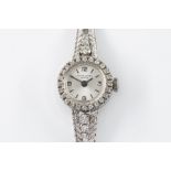 A FAVRE-LEUBA 18CT WHITE GOLD AND DIAMOND SET LADY'S DRESS WRISTWATCH