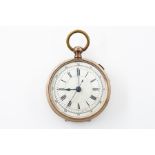 A GOLD CASED GENTLEMAN'S KEY WIND OPENFACED CENTRE STOP SECONDS POCKET WATCH