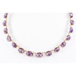 A VICTORIAN AMETHYST RIVIERE NECKLACE